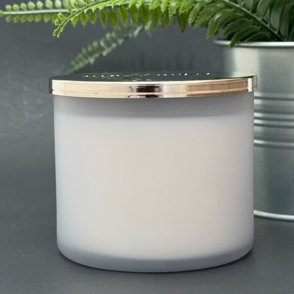 BBW Eucalyptus Snowfall White Barn Bath & Body Works 3 Wick Candle - Picture 2 of 10